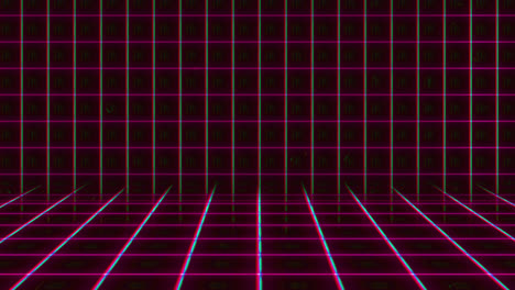 Retro-Sci-Fi-Background-Futuristic-Grid-landscape-of-the-80s.-Digital-Cyber-Surface-style-of-the-1980`